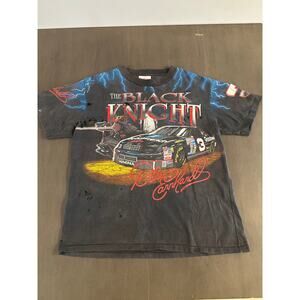 Vintage Dale Earnhardt The Black Knight All Over Print T Shirt XL Single Stitch